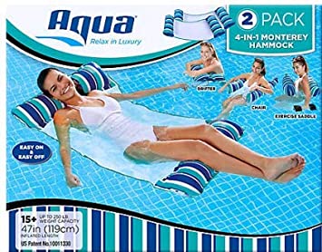 Aqua Monterey Hammocks, Pool 4-in-1 Mesh Float System, 2 PK.