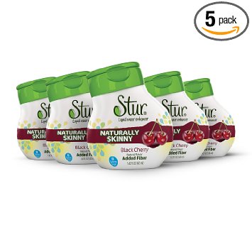 Stur liquid water enhancers, Skinny Black Cherry, 1.42 Ounce (Pack of 5)