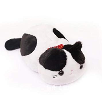 WuKong Cartoon Animal Design Cat Plush Napkin Tissue Box Case Holder Cover (black white)