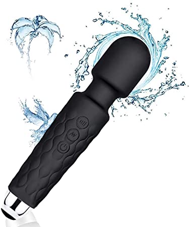 Back Massager with 8 Powerful Vibrating Speeds & 20 Modes Handheld Cordless Wand Massager for Neck Shoulder Leg