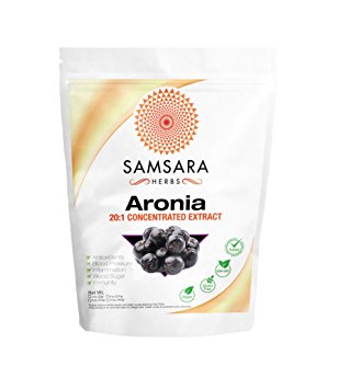 Aronia Berry Extract Powder 20:1 Concentration - Chokeberry (16oz/454g) Immunity, Circulation, Antioxidants, Anti-inflammatory Supplements