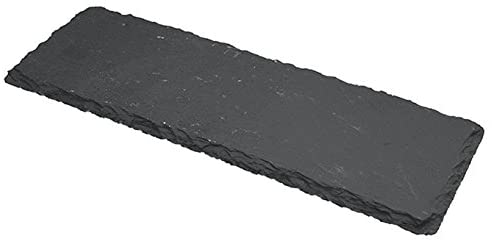 Winco WDL001-301, 11-1/2 X 4-Inch Ardesia Tavo Slate Rectangular Platter, Serving Dish, Appetizers Plate, Black, 6/CS