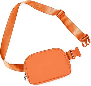 ODODOS Everywhere Belt Bag with Adjustable Strap, Small Waist Pouch Fanny Pack for Workout Running Travelling Hiking, Orange