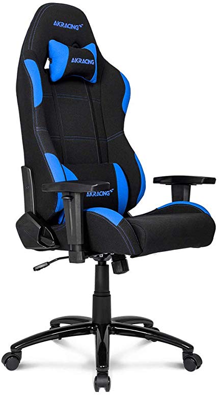 AKRacing Core Series EX-Wide Gaming Chair with Wide Seat, High and Wide Backrest, Recliner, Swivel, Tilt, Rocker and Seat Height Adjustment Mechanisms with 5/10 warranty - Black/Blue