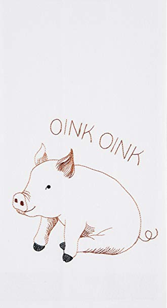 C&F Enterprises 18" x 27" Flour Sack Kitchen Towel, Oink (86171024)