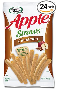 Sensible Portions Apple Straws, Cinnamon, 1 Ounce (Pack of 24)
