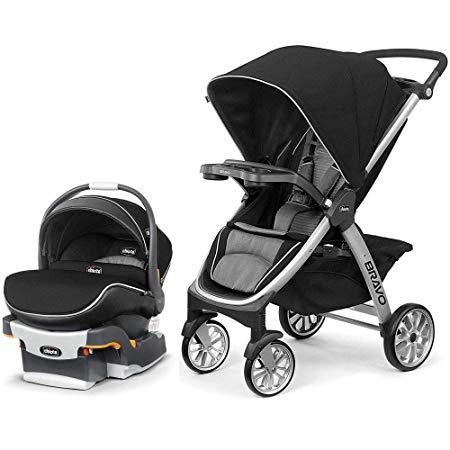 Chicco Bravo Air Quick-Fold Stroller and KeyFit 30 Zip Air Car Seat Travel System - Q Collection