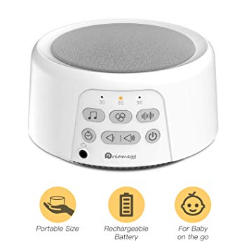 Portable Sound Machine - Dreamegg D3 White Noise Machine for Sleeping, 24 Soothing HiFi Sound, Continuous or Timer, Sleep Therapy Sound Machine for Baby Adult Traveler, Rechargeable Battery or Plug In