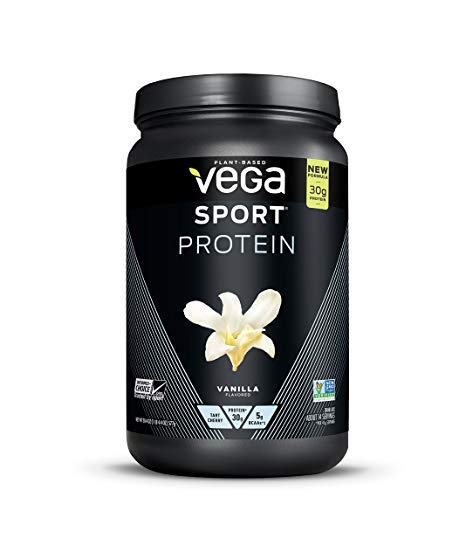 Vega Sport Protein Powder Vanilla (14 servings, 20.4 oz) - Plant-Based Vegan Protein Powder, BCAAs, Amino Acid, tart cherry, Non Dairy, Gluten Free, Non GMO (Packaging May Vary)