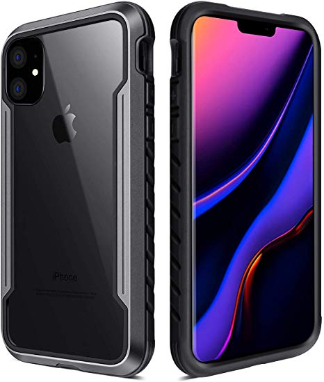 iPhone 11 Case, Heavy Duty [Military Grade] Shockproof Drop Protection Case for Apple iPhone 11 6.1 Inch (2019) (Black/Gray)