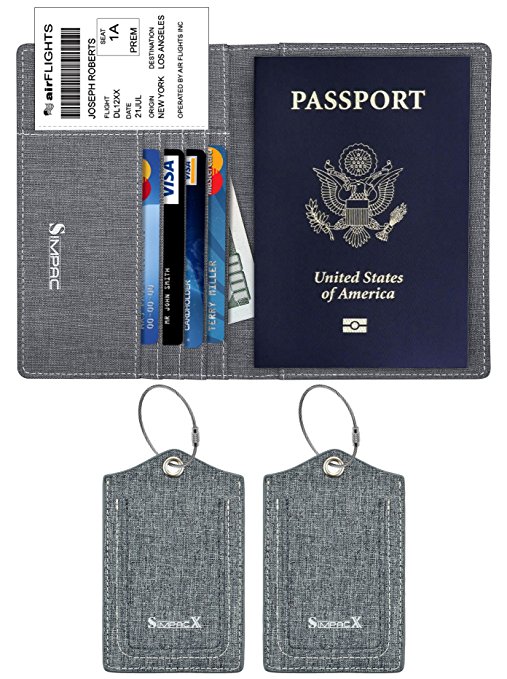 Simpac Fabric Passport Holder Wallet Cover Case RFID Blocking Travel Wallet