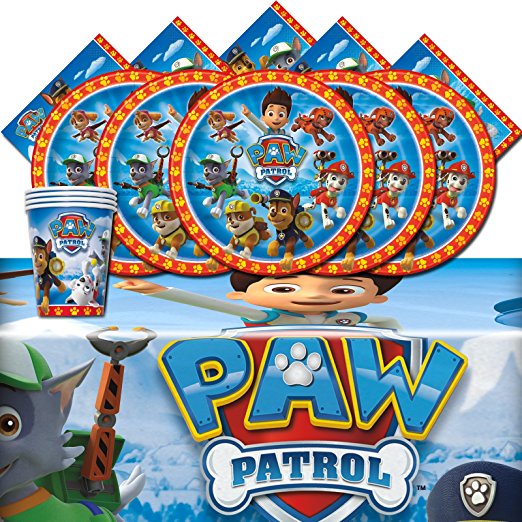 Paw Patrol Rescue Puppy Pet Children Birthday Complete Party Tableware Pack For 16