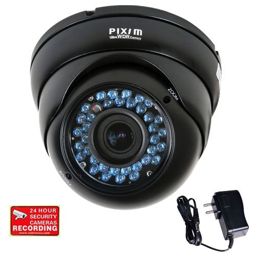 VideoSecu WDR Outdoor CCTV Home Surveillance Security Camera Infrared Day Night Vision 1/3" Pixim DPS 690TVL Varifocal Lens High Resolution Built-in IR Cut Filter Switch with bonus Power Supply CAH