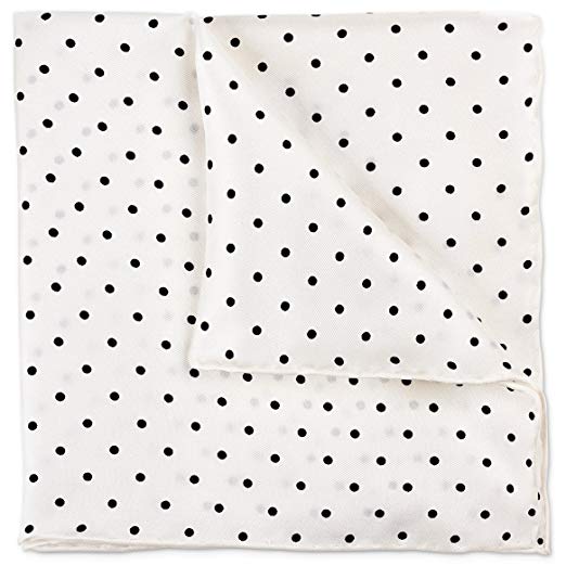 100% Silk Twill Solid White Pocket Square Gift Boxed by Puentes Denver (Various Colors)