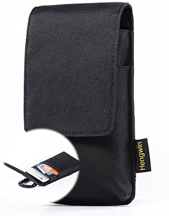 Nylon Phone Case Velcro Fastening MOLLE Tactical Protective Carrying Cell Phone Pouch Belt Clip Holster for 4.7” iPhone 6 6S 7 Samsung S6 S5 Stylus(Black)