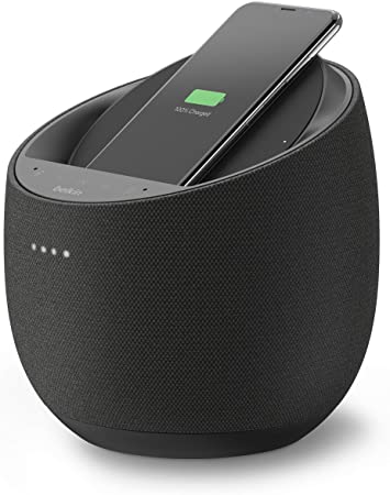 Belkin SoundForm Elite Hi-Fi Smart Speaker   Wireless Charger (Voice-Controlled Bluetooth Speaker, Google Assistant Speaker) Sound Technology by Devialet (Black)