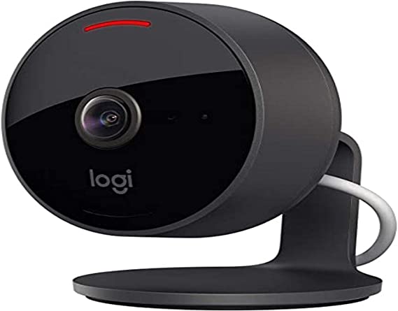 Logitech 961-000490 Circle View Weatherproof Wired Home Security Camera TrueView Video, 180° Wide Angle, 1080p HD, Night Vision, 2-Way Audio, Encrypted and Apple HomeKit Secure Video - Black