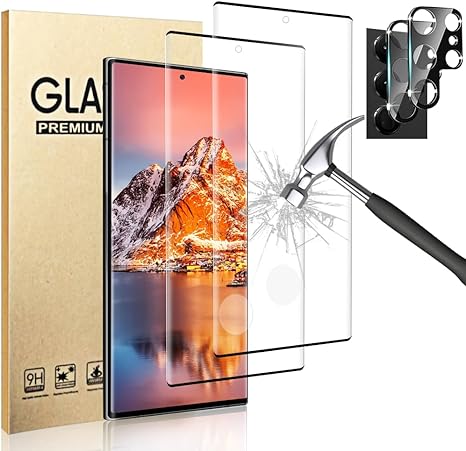 VITAVELAAA Tempered Glass Screen Protector For Galaxy S22 Ultra   Camera Lens Protector[2 2 Pcs], Easy installation, Fingerprint Compatible, Screen Protector for Samsung Galaxy S22 Ultra 5G 6.8 Inch