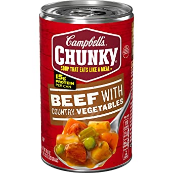 Campbell's Chunky Soup, Beef with Country Vegetables Soup, 18.8 Ounce Can