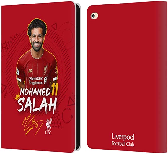 Head Case Designs Officially Licensed by Liverpool Football Club Mohamed Salah 2019/20 First Team Group 1 PU Leather Book Wallet Case Cover Compatible with Apple iPad Air 2 (2014)