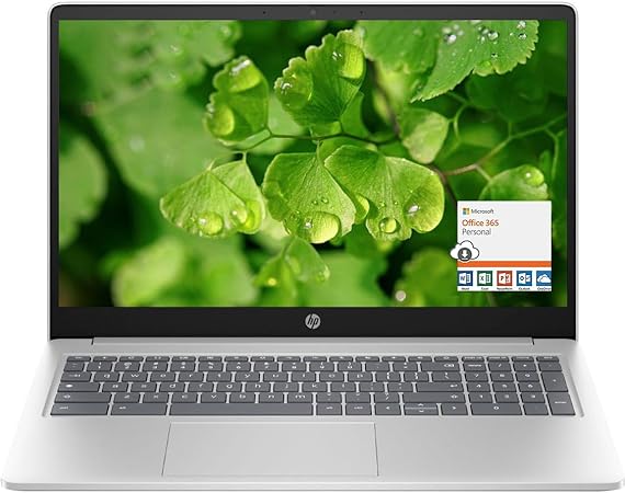 HP Flagship 15.6 HD Laptop Computer, Intel Quad-Core Pentium N200 (Beat N6000), 8GB RAM, 128GB SSD, WiFi, Webcam, Fast Charge, HDMI, 1 Year Microsoft Office 365, Win 11, w/GM Accessory, Silver