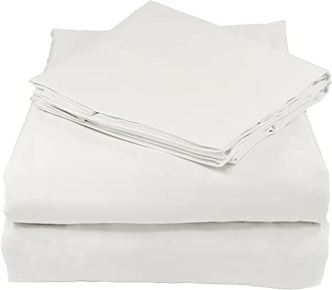 Whisper Organics 100% Organic Cotton Bed Sheet Set, 200 Thread Count, Soft Percale - GOTS Certified (Twin XL, White)