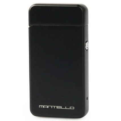 Mantello Coil Lighters USB Rechargeable Windproof Dual Arc Lighter Matte Black
