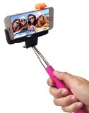 TouchSnap Self-Portrait Selfie Stick For iPhone 5 and iPhone 6 Built-in Bluetooth Remote Shutter Compatible With iPhone 5 iPhone 6 Samsung Galaxy S5 Works With iOS and Android Rose Pink