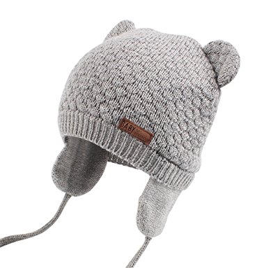 XIAOHAWANG Baby Hat Cute Bear Toddler Earflap Beanie Warm for Fall Winter
