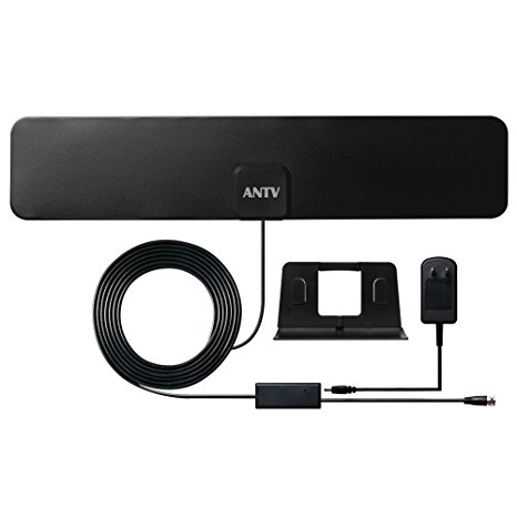 TV Antenna, ANTV indoor HDTV Antenna 40 Miles Range with 10ft Coaxial Cable and Built-in Amplifier Signal Booster