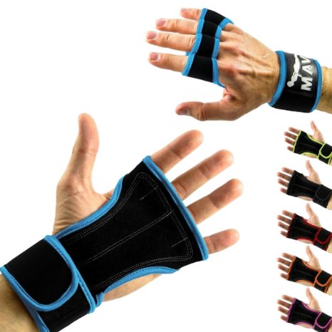 Leather Padding Cross Training Gloves with Wrist Support for WODs & Gym Workouts