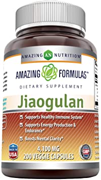 Amazing Formulas Jiaogulan 4100mg Veggie Capsules (Non-GMO) -Supports Healthy Immune System* -Support Energy Production & Endurance* -Boosts Mental Clarity* (200 Count)