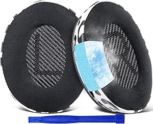 SoloWIT Cooling-Gel Ear Pads Cushions Replacement, Earpads for Bose QuietComfort 35 (QC35) and Quiet Comfort 35 II (QC35 II) Over-Ear Headphones, Noise Isolation Foam - Snow Leopard