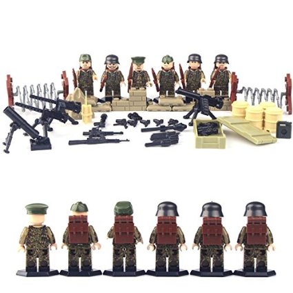 WW2 German "Waffen SS" 6 Complete Minifigures Squad 100% compatible with LEGO(R)