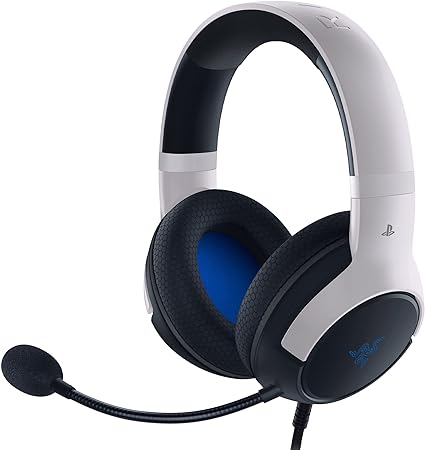 Razer Kaira X Wired Gaming Headset for Playstation 5 / PS5, PS4, PC, Mac, Mobile: 50mm Drivers - HyperClear Cardioid Mic - Memory Foam Cushions - On-Headset Controls - White & Black