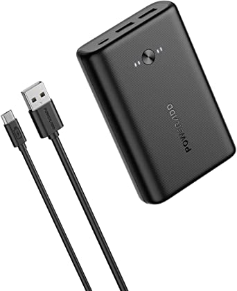 Poweradd 15000mAh Power Bank, High Capacity Portable Charger, Dual 3A Output High-Speed Charing External Battery Pack for iPhone 12 11, iPad, Samsung, HUAWEI, Tablet and More-Black