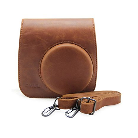 OurWarm New Vintage PU Leather Camera Case Shoulder Bag For Fuji Fujifilm Instax Mini 8 Brown