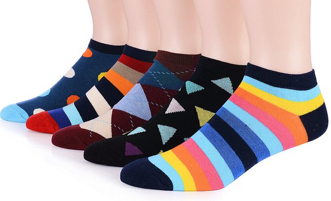 Dr. Anison Men Cotton Low Cut Socks Fashion color Stripe For Spring Summer