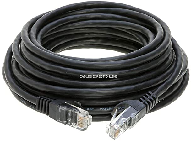 Cables Direct Online Snagless Cat5e Ethernet Network Patch Cable Black 25 Feet