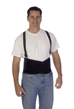 Liberty DuraWear Plain Back Support Belt with Detachable Suspenders, 4X-Large, Black