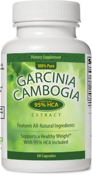 95% HCA Garcinia Cambogia Pure Extract Insanely Potent! Highest HCA Potency You Can Get! Decrease Appetite Increase Energy & Burn Fat Naturally. A WHOPPING 1400mg 95% HCA w/ Potassium 60 Capsules