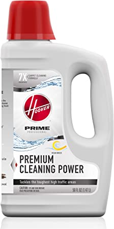 Hoover Prime Professional Deep Cleaning Carpet Shampoo, Concentrated Machine Cleaner Solution, 50oz Formula, AH31959, White