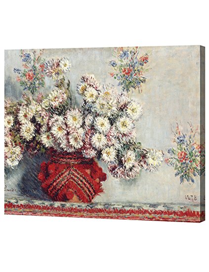 DecorArts - Chrysanthemum, Claude Monet Art Reproduction. Giclee Canvas Prints Wall Art for Home Decor 30x24"