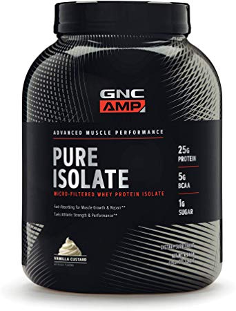 GNC AMP Pure Isolate, Vanilla Custard, 5 lbs, Fuels Athletic Strength and Performance