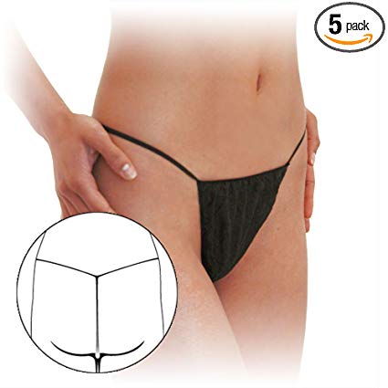 Appearus Disposable T-string Thong, Black (60 Count/dp108x5)