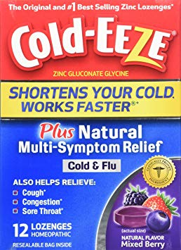 Cold-EEZE Cold Remedy Plus Multi-Symptom Relief Lozenge, Mixed Berry, 12 Count