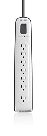 Belkin 7-Outlet Surge Protector with 8-Feet Cord, BSV701-08-WM