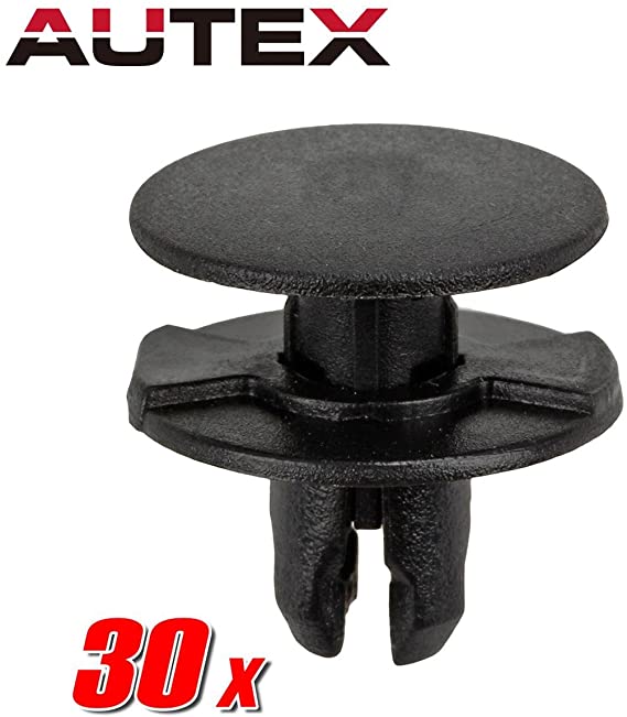 AUTEX 30pcs Fender Liner Fastener Rivet Push Clips Retainer Nut Replacement for Acura ILX RDX RLX TLX TSX Replacement for Honda Accord Civic CR-V Crosstour Fit HR-V