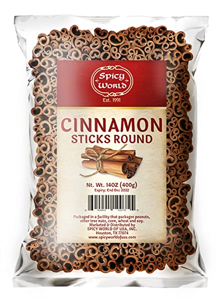 Spicy World Cinnamon Sticks 14 Oz Bag - 100 Sticks - Strong Aroma, Perfect for Baking, Cooking & Beverages - 3  Inches Length - Cassia Saigon Cinnamon from Vietnam