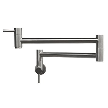 Geyser GF45-B Stainless Steel Pot Filler Kitchen Faucet Wall Mount 2 Handles